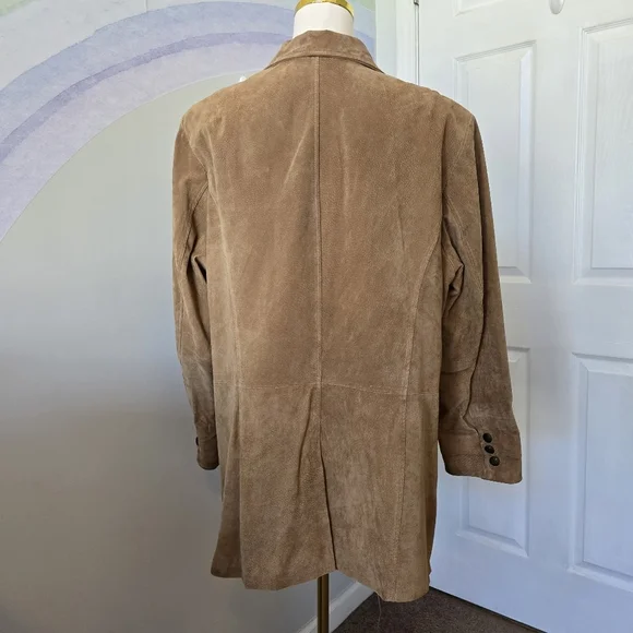 Denim&Co | 2X | Chestnut Washable Suede Button FrontJacket with Pockets - Picture 6 of 11